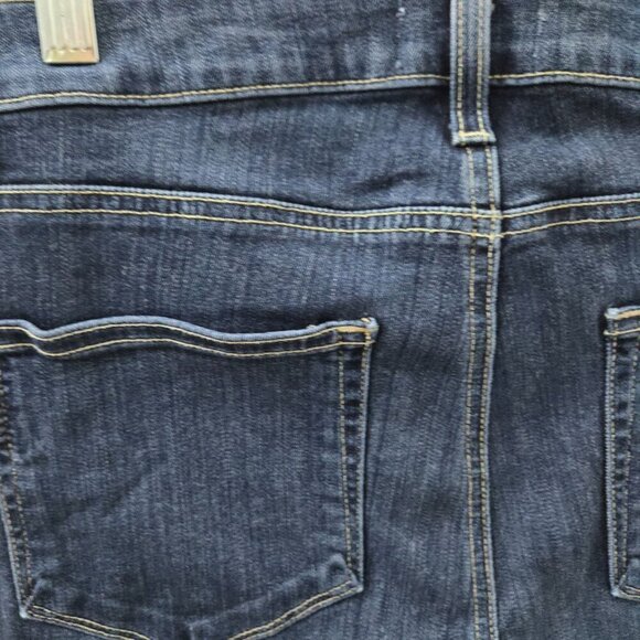 Paige‎ Hoxton Crop Rollup Womens Jeans Size 31 Dark Wash Distressed High Waist - Picture 7 of 11